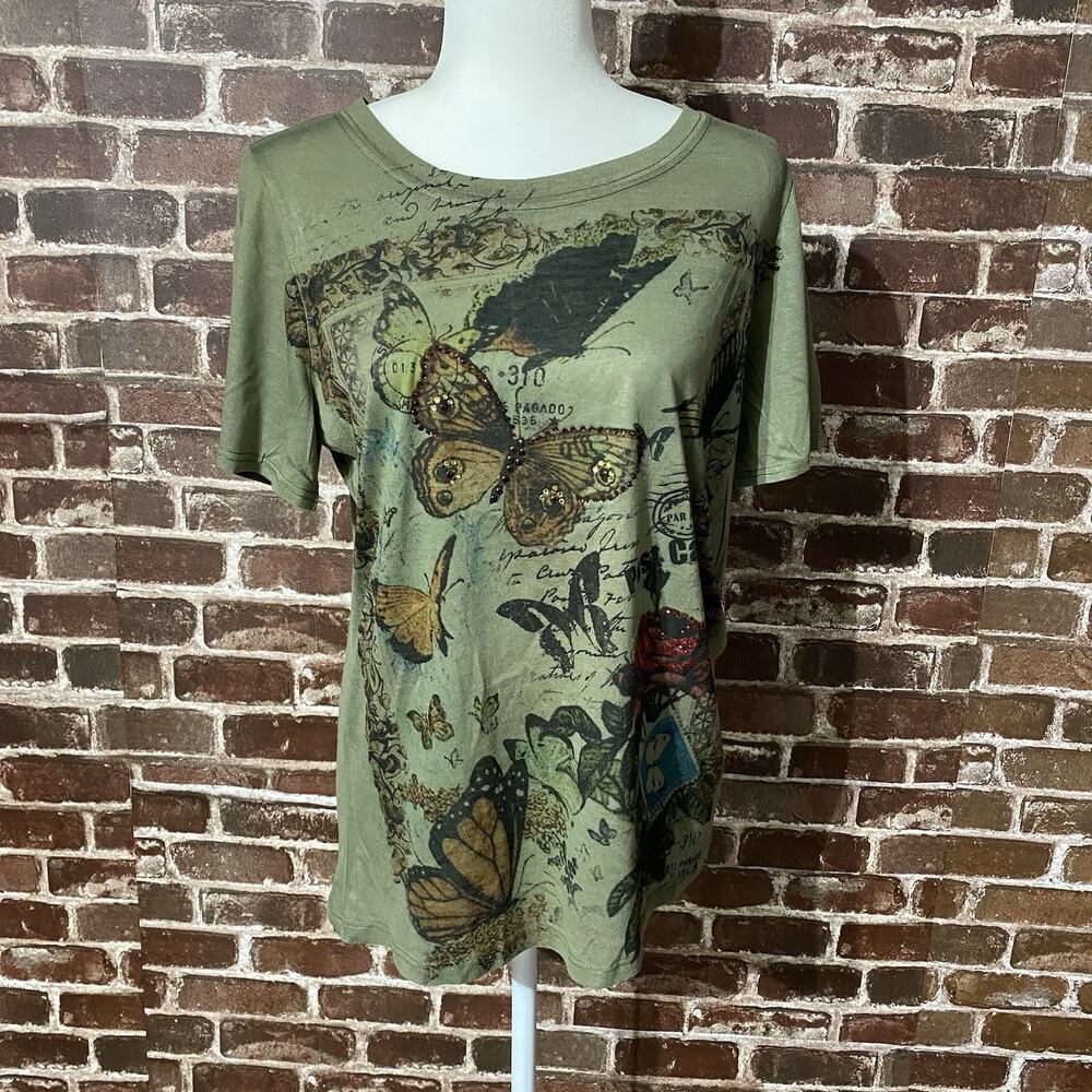 Essentials Butterfly Tee Shirt Post Card Size 0x Light Weight